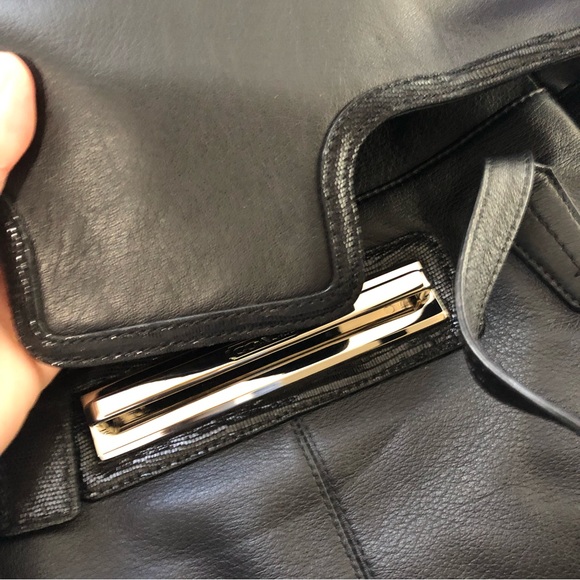 Coach Taylor Leather Marin Flap Satchel Work Bag Black Contrast Trim NWT - Picture 9 of 16